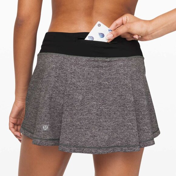 Lululemon Pace Rival Skirt Heather Lux Multi Black / Black 4 - Picture 2 of 10